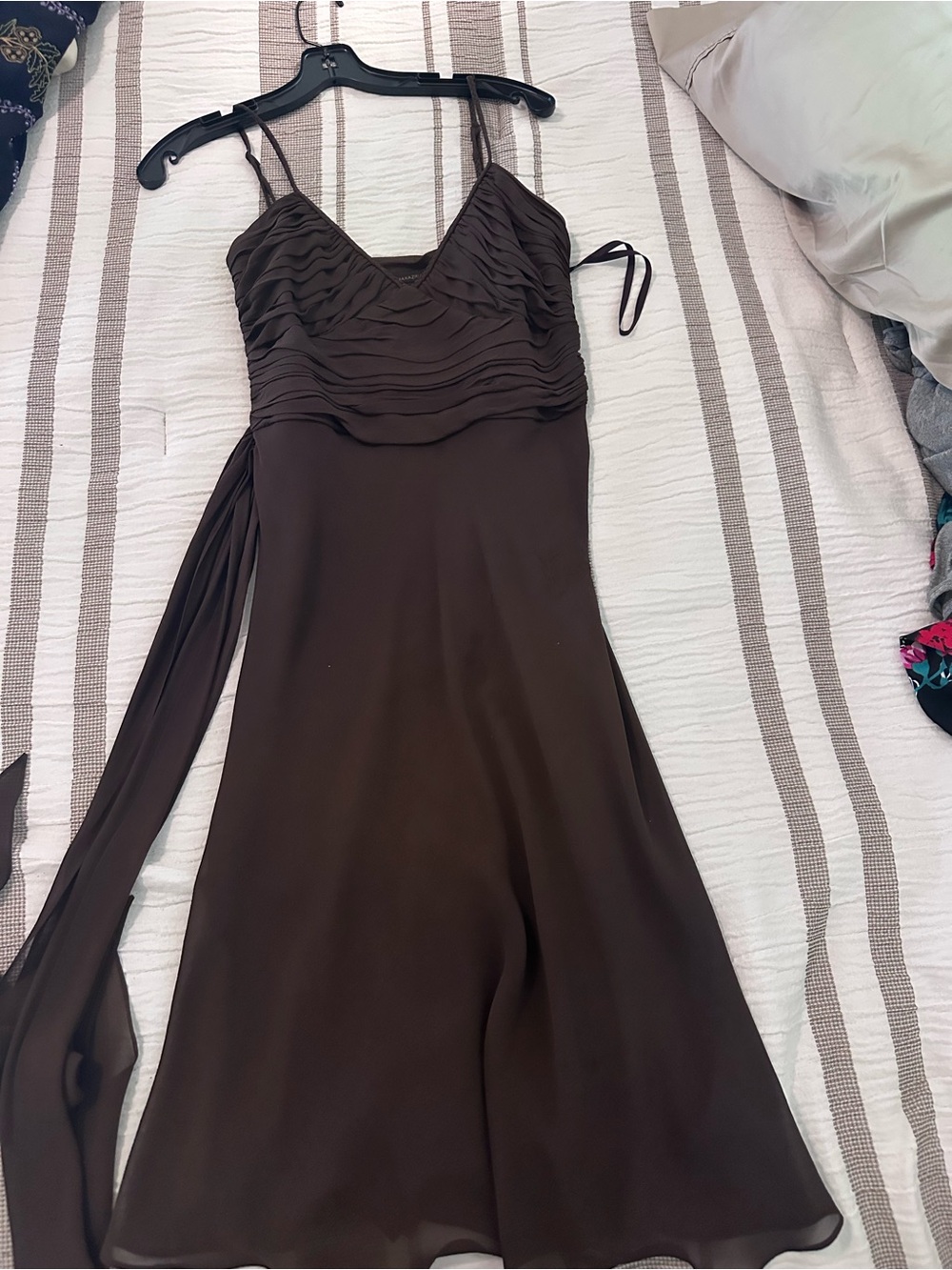 Bcbg Maxazria Chocolate Brown Spaghetti-Strap Dress